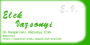 elek vazsonyi business card